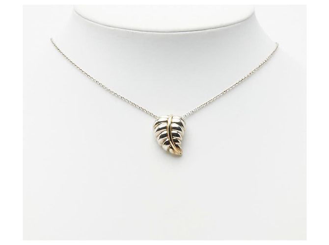 Kette mit Anhänger im Blattmotiv von Tiffany & Co. Silber Golden - Ansicht 7