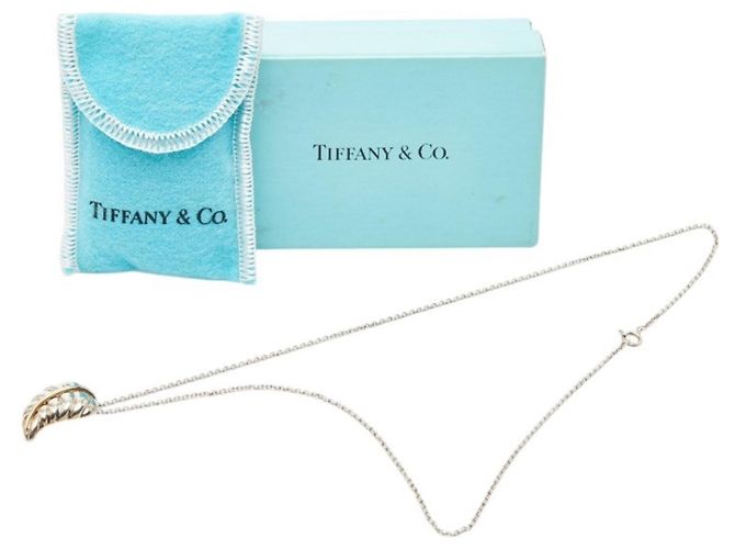 Kette mit Anhänger im Blattmotiv von Tiffany & Co. Silber Golden - Ansicht 8