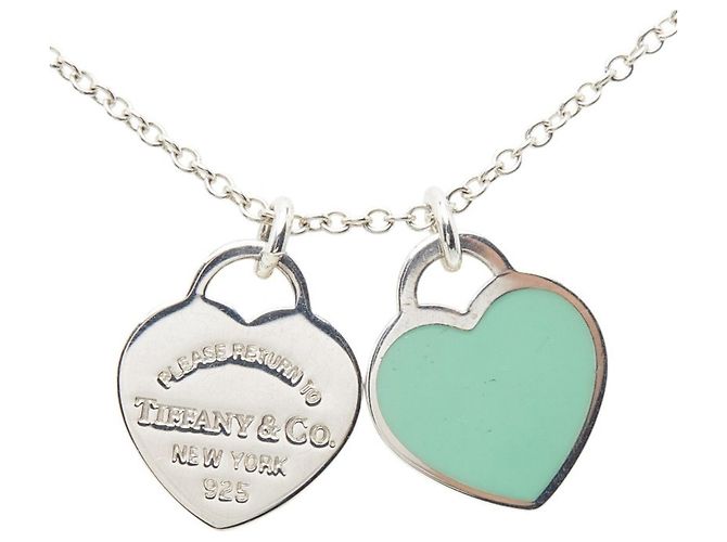 Collana pendente a catena Tag Doppio Cuore di Tiffany & Co. Argento Verde chiaro - vista 3
