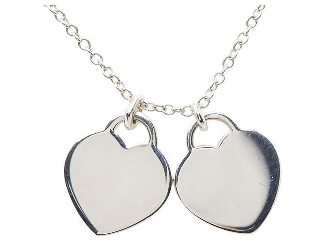 Collana pendente a catena Tag Doppio Cuore di Tiffany & Co. Argento Verde chiaro - vista 4