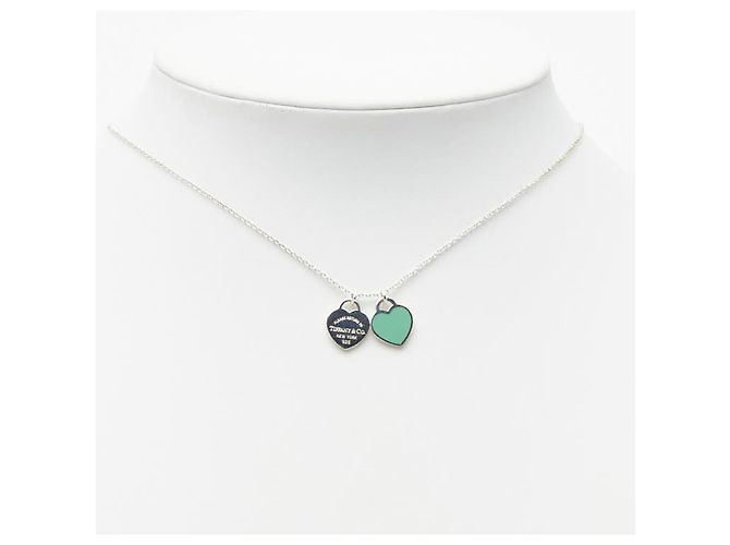 Collana pendente a catena Tag Doppio Cuore di Tiffany & Co. Argento Verde chiaro - vista 7