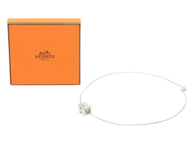 Collar H-Cube Cage d'H de Hermès Plata Azul claro - vista 5