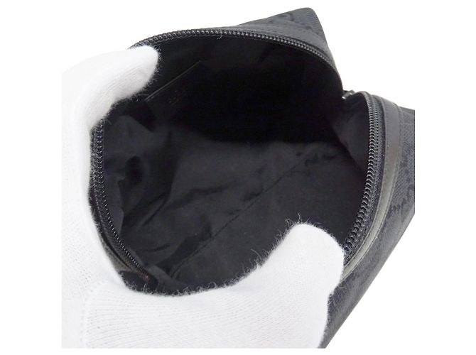 Pochette in tela GG nera Gucci Nero - vista 6