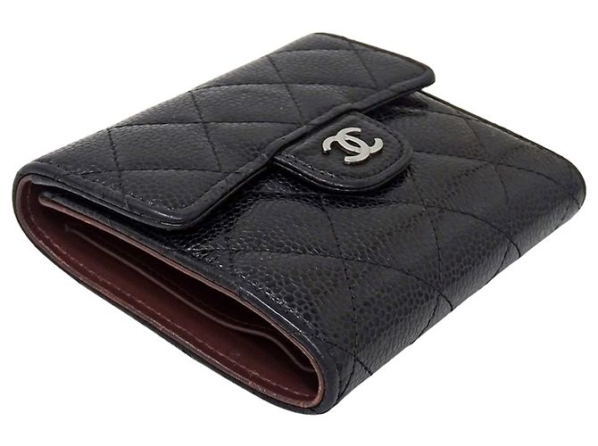 Portafoglio bi-fold classico matelassé per donne Chanel Nero - vista 3