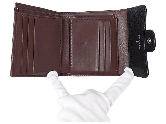 Portafoglio bi-fold classico matelassé per donne Chanel Nero - vista 4