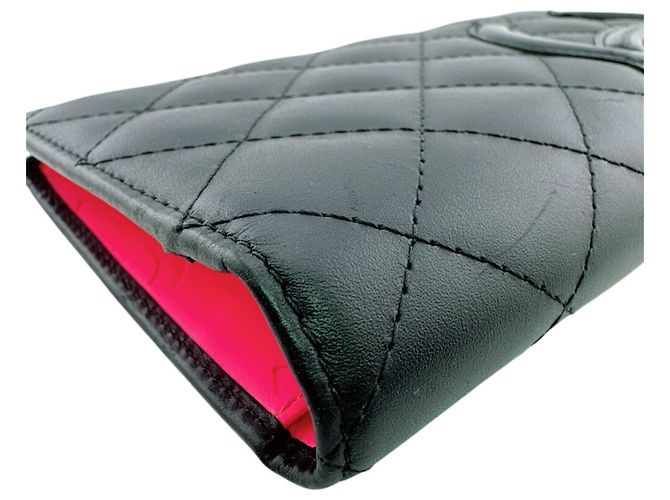 Cartera Larga Chanel Línea Cambon Negro Rosa - vista 3