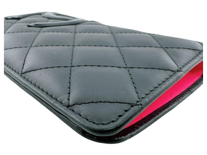 Cartera Larga Chanel Línea Cambon Negro Rosa - vista 4