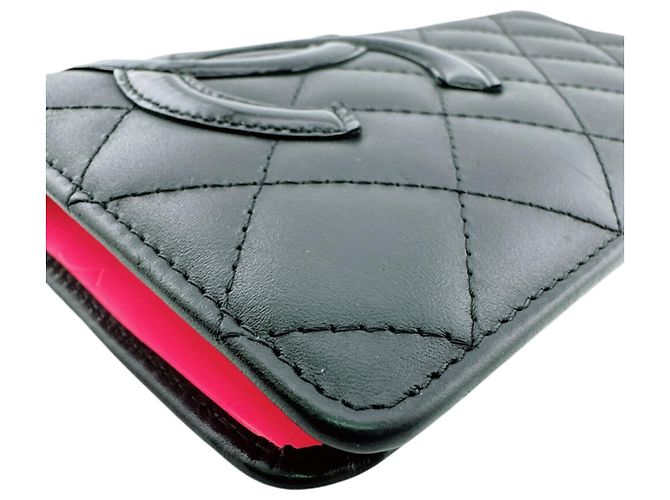 Cartera Larga Chanel Línea Cambon Negro Rosa - vista 5