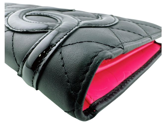 Cartera Larga Chanel Línea Cambon Negro Rosa - vista 6