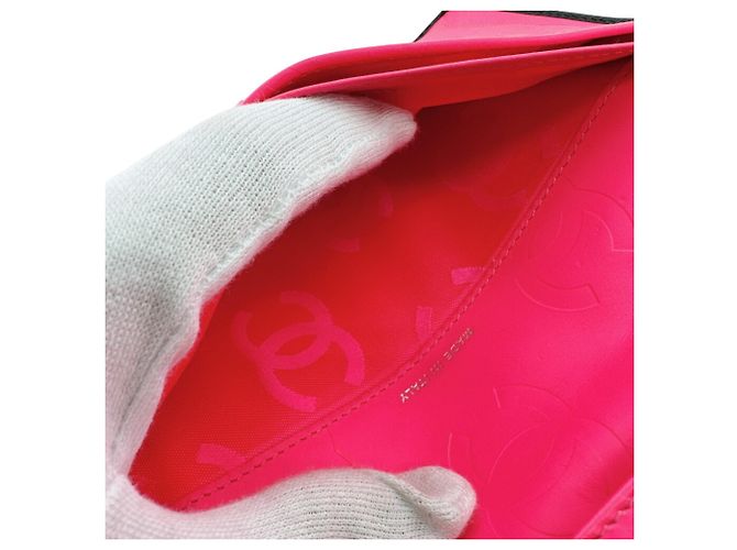 Cartera Larga Chanel Línea Cambon Negro Rosa - vista 9