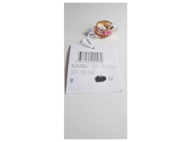 Set di 3 anelli Dior in metallo dorato con lacca bianca e cristalli argentati Rosa D'oro - vista 10