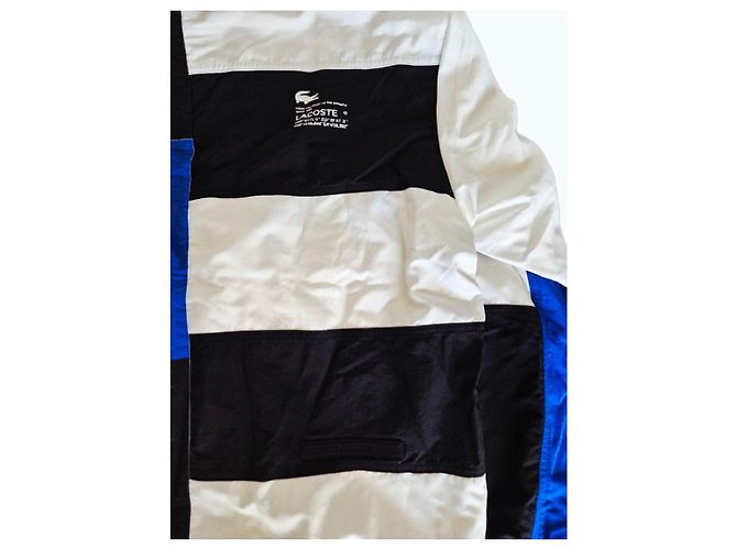 Giacca con cappuccio Lacoste color block Nero Bianco Blu - vista 10