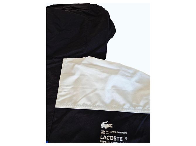 Giacca con cappuccio Lacoste color block Nero Bianco Blu - vista 11