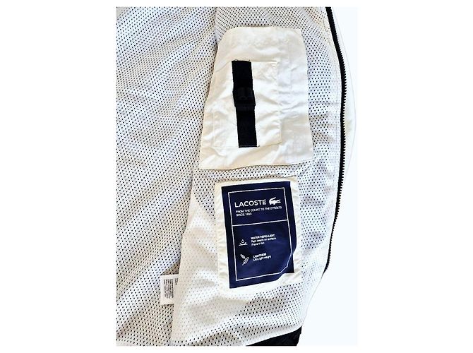 Giacca con cappuccio Lacoste color block Nero Bianco Blu - vista 8