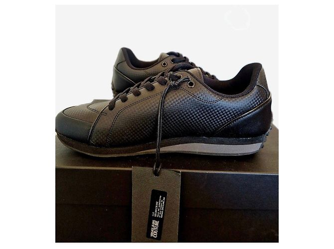 Sneakers neri in pelle Versace Jeans Couture Nero - vista 2