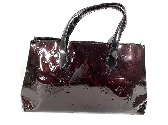 Borsa Tote Louis Vuitton Monogram Vernis Wilshire PM Porpora - vista 2