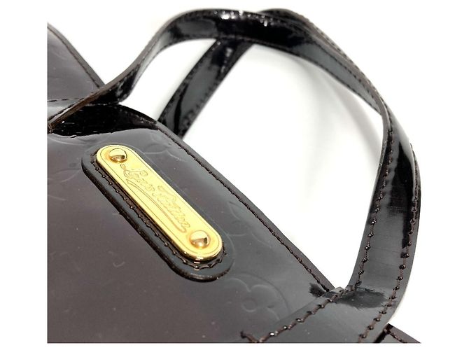 Borsa Tote Louis Vuitton Monogram Vernis Wilshire PM Porpora - vista 8