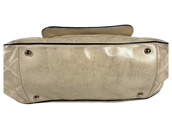 Borsa matelassé Chanel East West CC Coco Mark Logo Nero Beige - vista 6