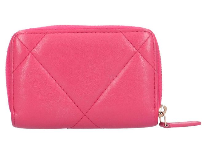 Monedero de piel de cordero Chanel 19 Rosa - vista 2