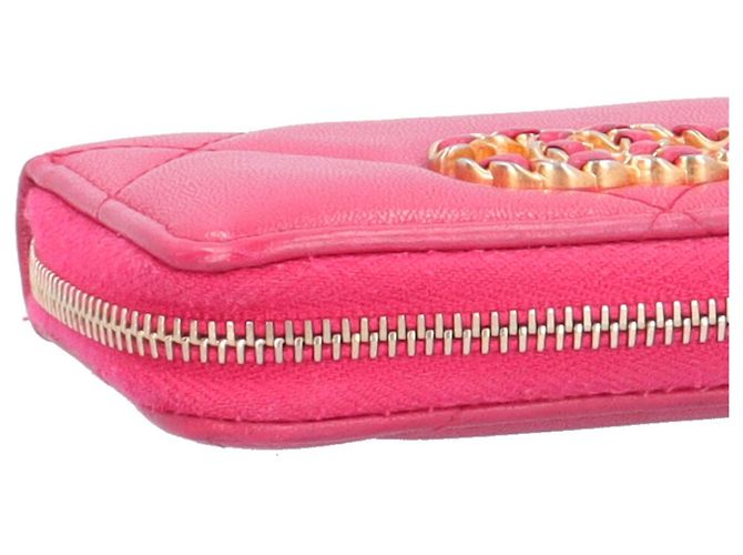 Monedero de piel de cordero Chanel 19 Rosa - vista 6