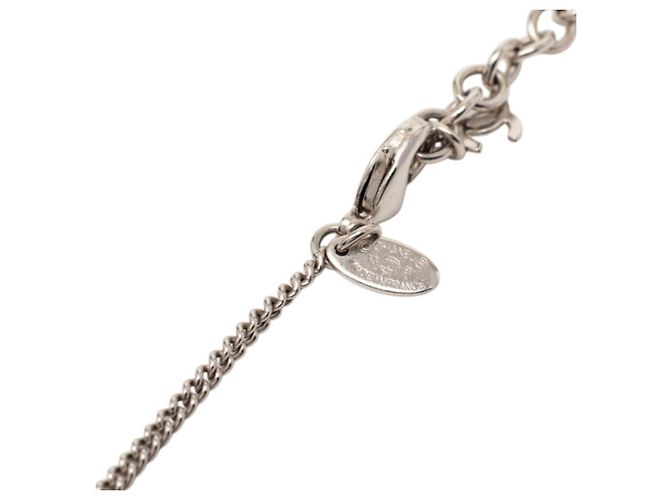 Collana pendente a cubo quadrato con il logo Coco di Chanel Nero Argento - vista 4