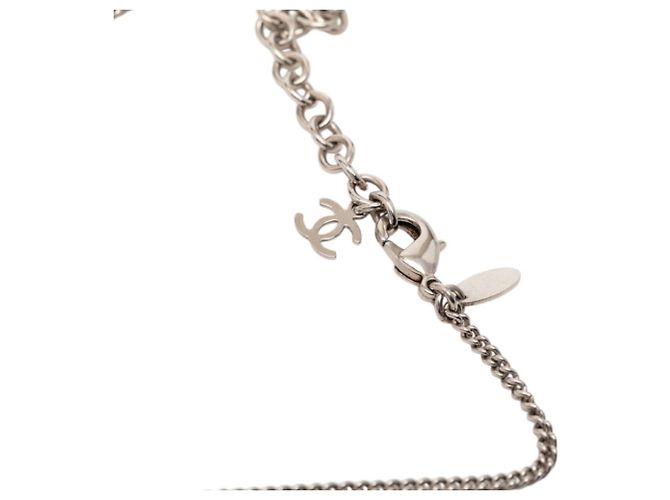 Collana pendente a cubo quadrato con il logo Coco di Chanel Nero Argento - vista 5