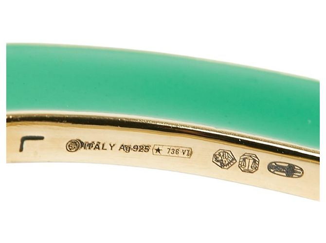 Bracciale a manica curva Bottega Veneta Argento Verde Blu chiaro - vista 4