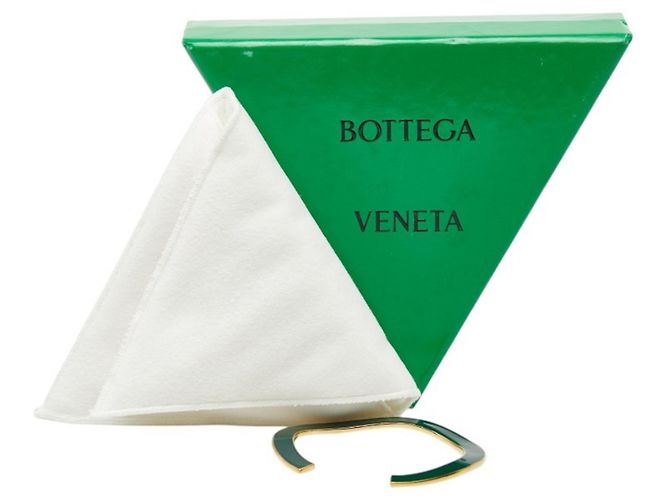 Bracciale a manica curva Bottega Veneta Argento D'oro Verde - vista 6