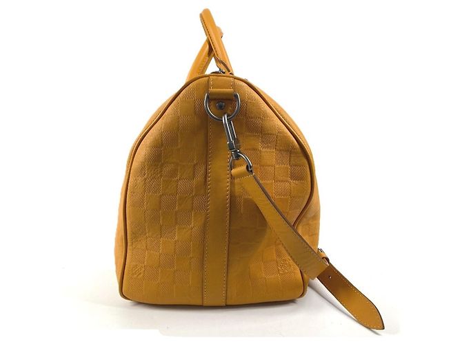 Borsa Keepall Bandoulière 45 Damier Infini Louis Vuitton Giallo - vista 3