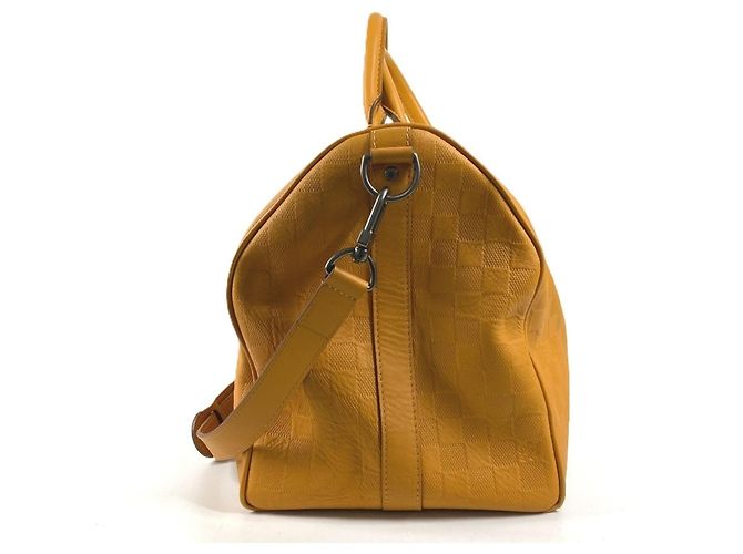 Borsa Keepall Bandoulière 45 Damier Infini Louis Vuitton Giallo - vista 4