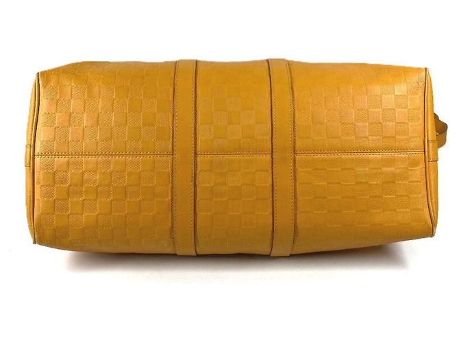 Borsa Keepall Bandoulière 45 Damier Infini Louis Vuitton Giallo - vista 5