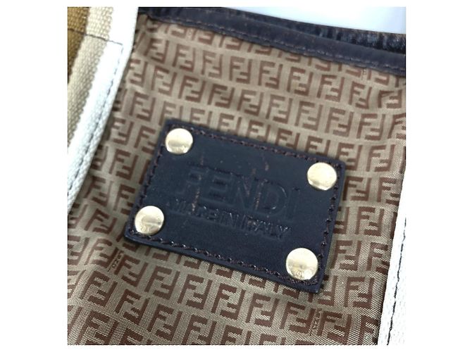 Zucchino Borsa in nylon beige Fendi 7VA240 - vista 14