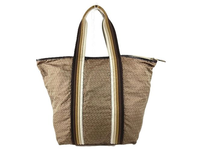 Zucchino Borsa in nylon beige Fendi 7VA240 - vista 2