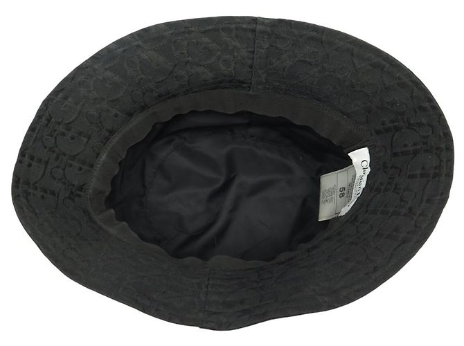NUOVO CAPPELLO CHRISTIAN DIOR TRT04012 T58 CAPPELLO IN CANVAS MONOGRAMMA OBLIQUO NERO - vista 7