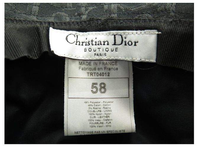 NUOVO CAPPELLO CHRISTIAN DIOR TRT04012 T58 CAPPELLO IN CANVAS MONOGRAMMA OBLIQUO NERO - vista 9
