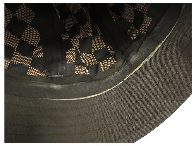 SOMBRERO LOUIS VUITTON BOB 58 EN ALGODÓN MARRÓN CON INTERIOR DAMIER Castaño - vista 13