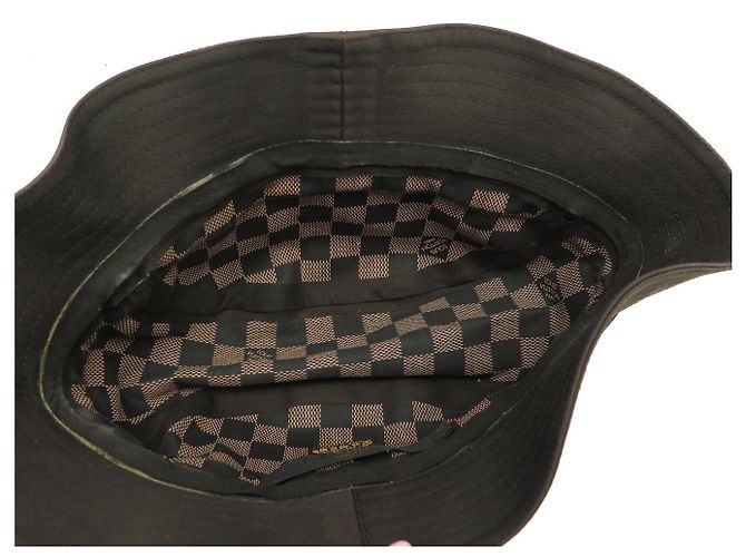 SOMBRERO LOUIS VUITTON BOB 58 EN ALGODÓN MARRÓN CON INTERIOR DAMIER Castaño - vista 8
