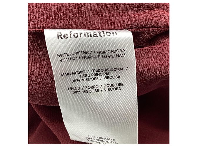 Vestido Mini Iryna en Viscosa Burdeos de Reformation Roja - vista 9