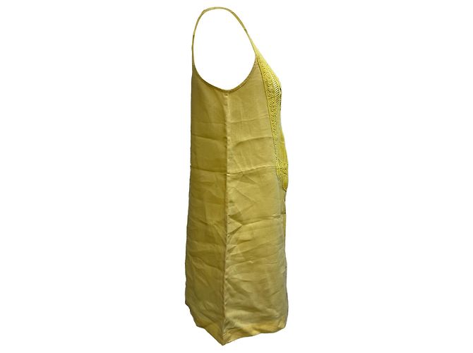 Autre Marque Túnica V-Neck Miguelina en Lino Amarillo Camello - vista 5
