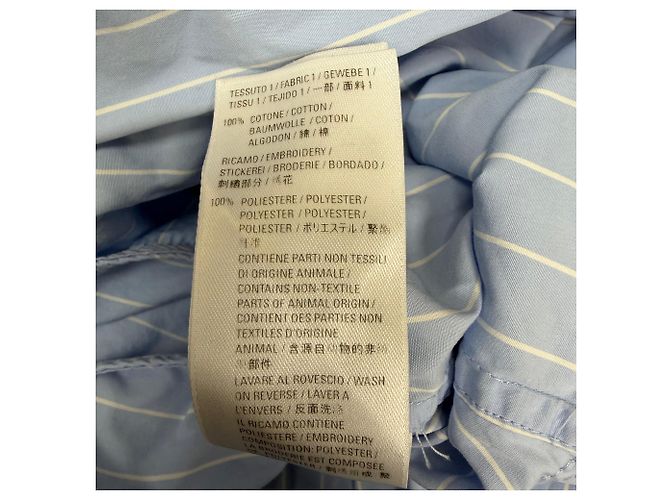 Camisa anudada a rayas con logo bordado de Balenciaga en algodón azul - vista 5
