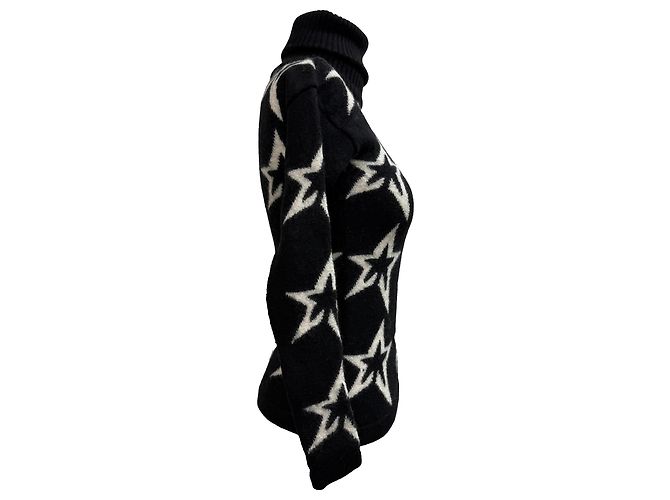 Perfect Moment Star Dust Rollkragenpullover aus schwarzer Merinowolle - Ansicht 2
