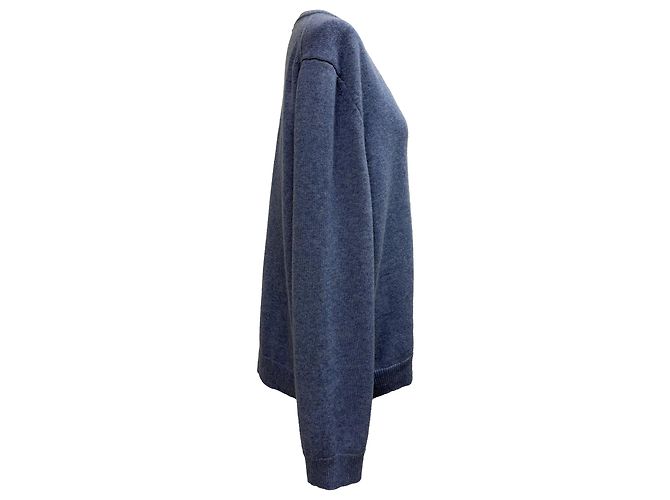 Céline Pull V-neck Celine en cachemire bleu Bleu clair - vue 2