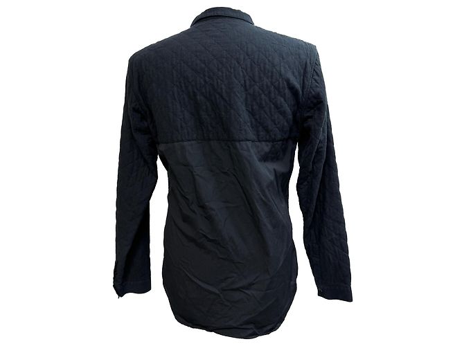 Camicia trapuntata Dior in cotone blu navy - vista 3