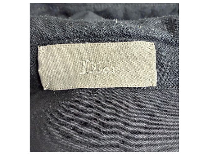 Camicia trapuntata Dior in cotone blu navy - vista 4