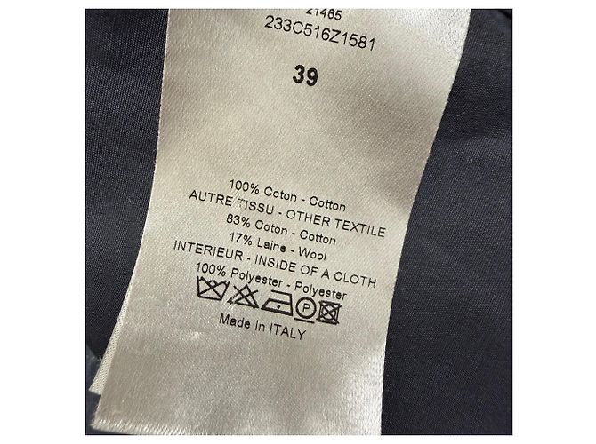 Camicia trapuntata Dior in cotone blu navy - vista 5