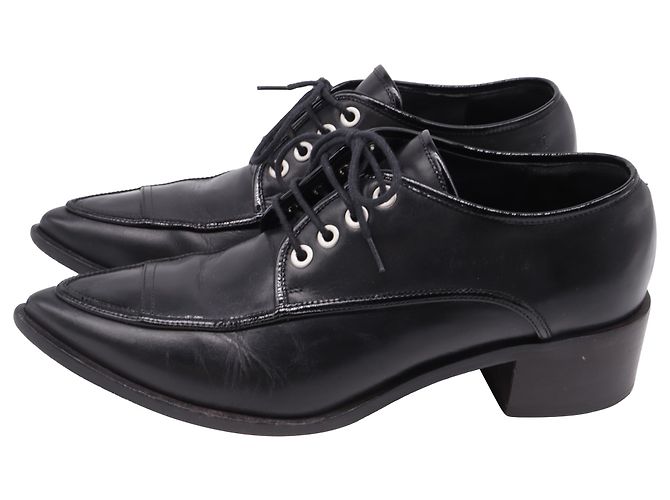Timeless Scarpe Oxford a punta con lacci Chanel in pelle nera Nero - vista 4
