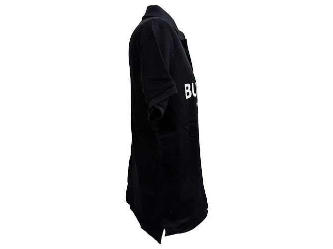 Polo de algodón negro con estampado del logo Luckland de Burberry - vista 2