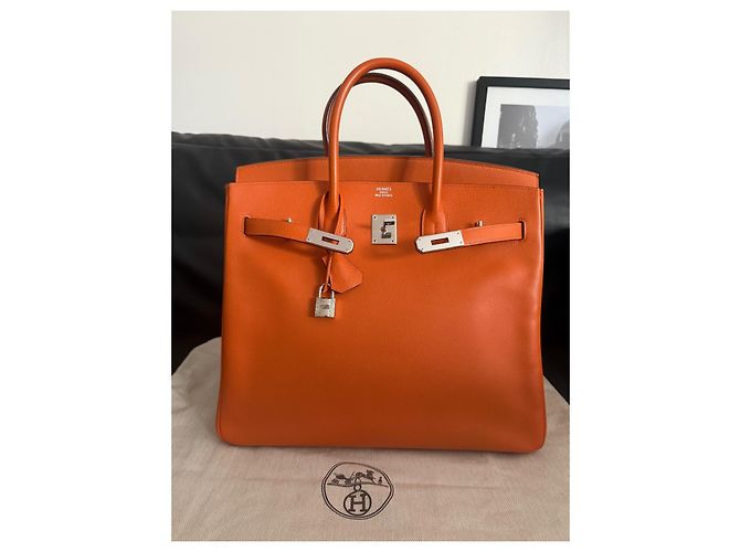 Borsa a mano Hermès HAC 32 Epsom Pelle Arancione - vista 2