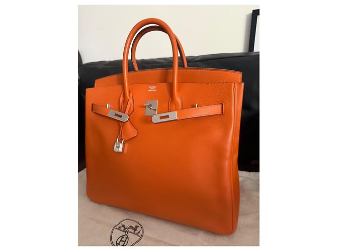Borsa a mano Hermès HAC 32 Epsom Pelle Arancione - vista 4