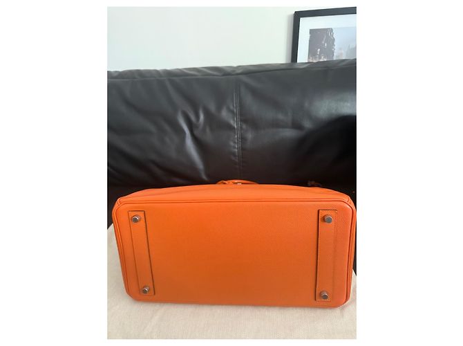 Borsa a mano Hermès HAC 32 Epsom Pelle Arancione - vista 6